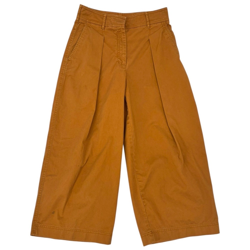 Aritzia Babaton 6 Cropped Wide Leg Pants Camel Brown High‎ Rise Workwear